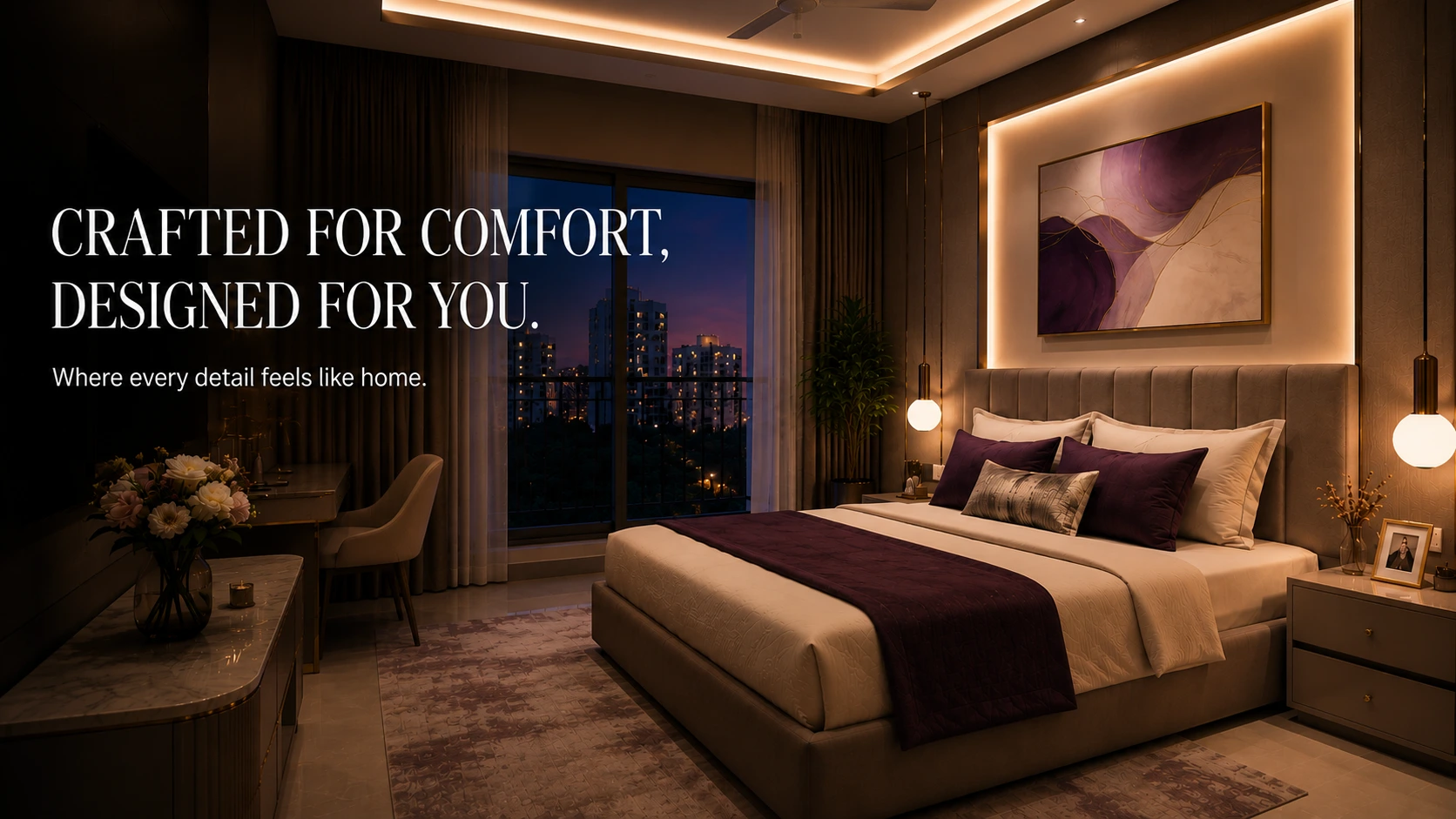 Purple Bloom Dighi Pune - Bedroom Interior